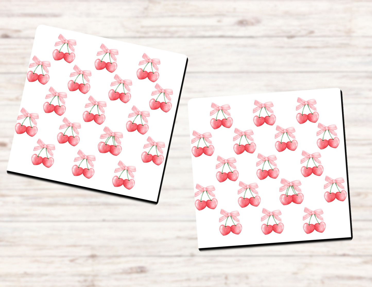 Cherry bows Coaster 2 Pack