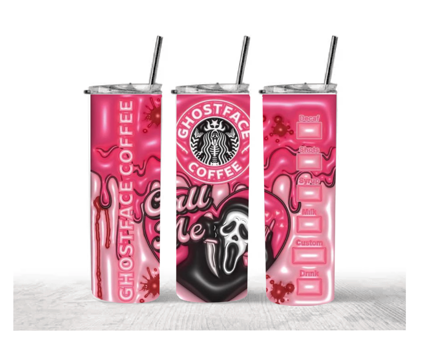 ghost face coffee 3D 20 oz tumbler