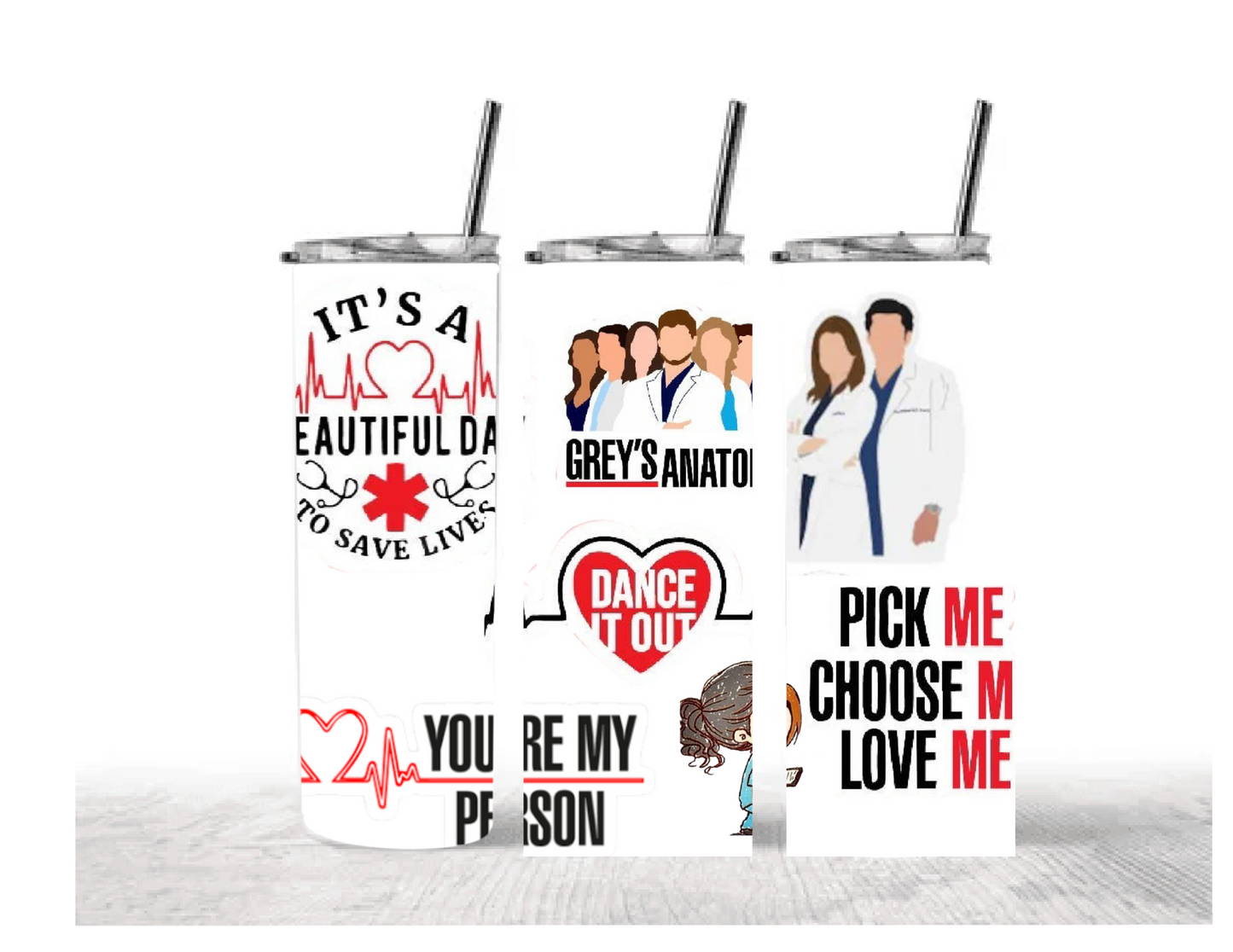 Greys anatomy 20 oz tumbler