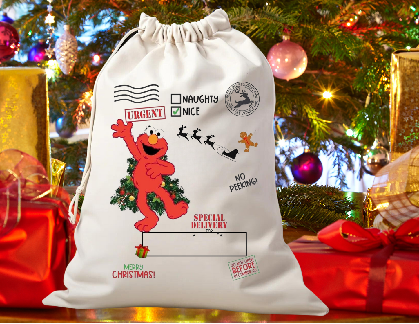 Santa sack Elmo