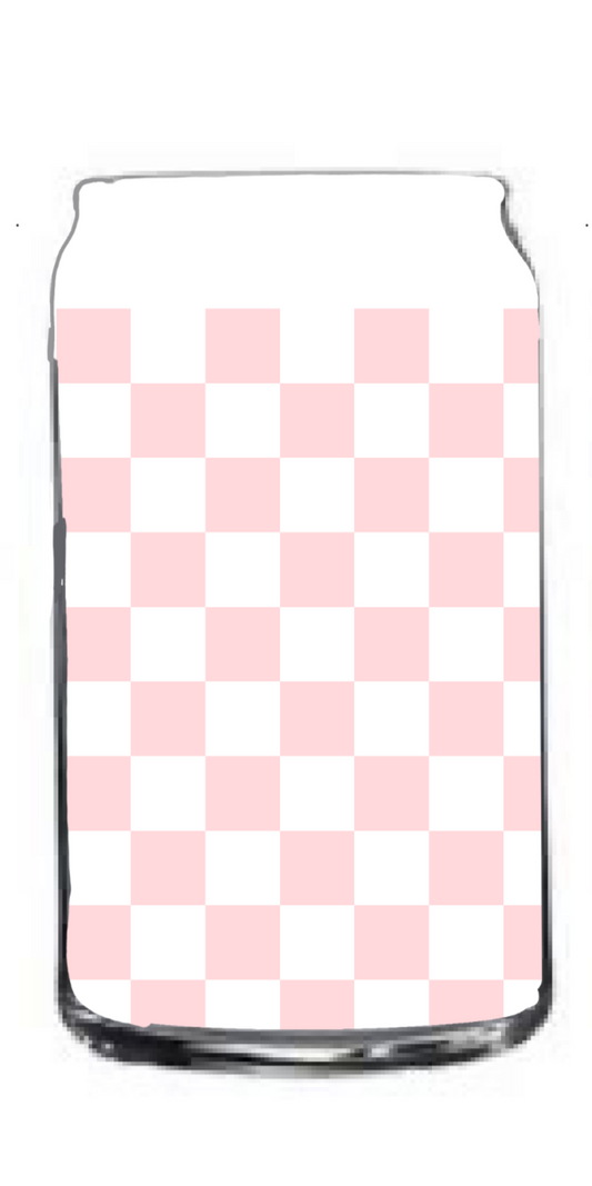 pink checkered print