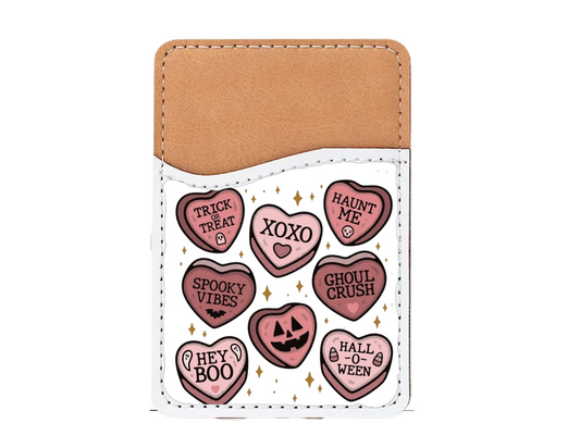 halloween candy hearts phone wallet