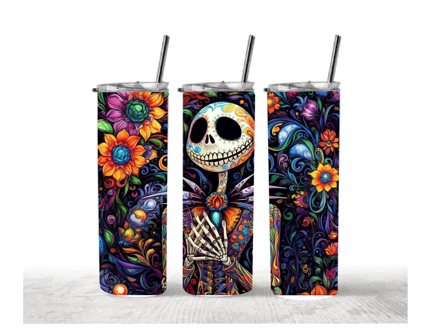 jack day of the dead 20 oz tumbler