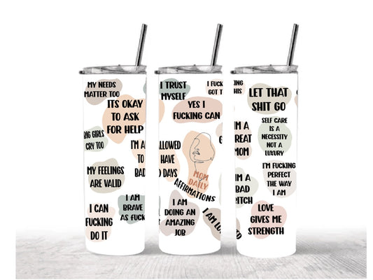 moms affirmations 20 oz tumbler