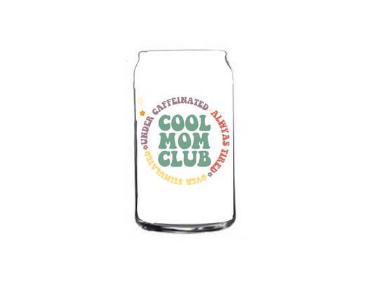 Cool mom club glass can cup